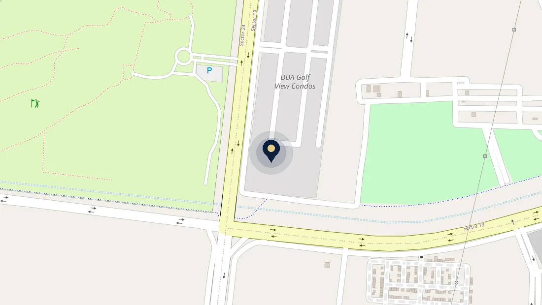 Map showing the office at Golf View Condos, Sector-19B, Dwarka, Delhi-110075